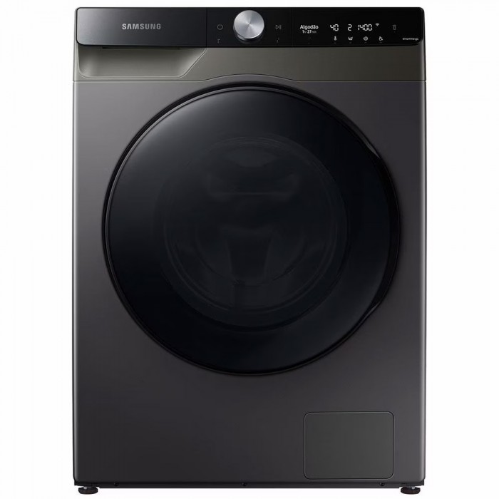 Lava e Seca Samsung WD13T 3 em 1 Inox Look com Ecobubble, Lavagem Inteligente e Função QuickDrive WD13T704DBX – 13 kg